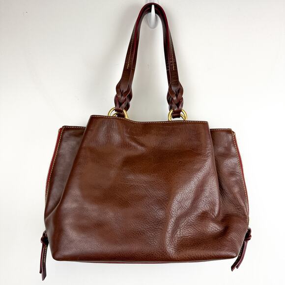 Dooney & Bourke Florentine Large Zip Tote Bag Brown Leather $588 - Picture 6 of 13